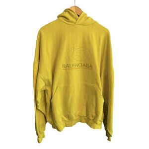 Balenciaga Surfer Hoodie Yellow Size 2 Fits L New $1250